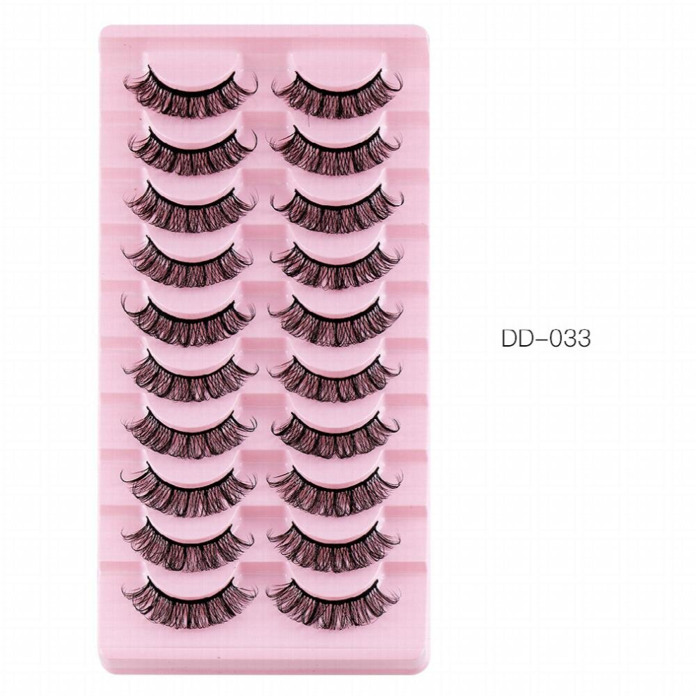 Multicoloured 10 Pairs False Eyelashes Thick And Curling Eye Lashes Simulated Chemical Fiber Lashes
