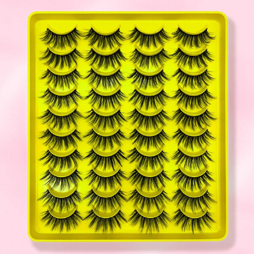20 Pairs of Natural 3D Faux Mink Lashes Dramatic Volume for Eyelash Extension Makeup