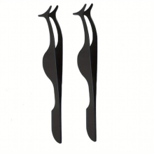 2pcs Eyelashes Tweezers Professional Eyelash Extension Curlers False Eyelash Applicator Tool Remover Clip Stainless Steel