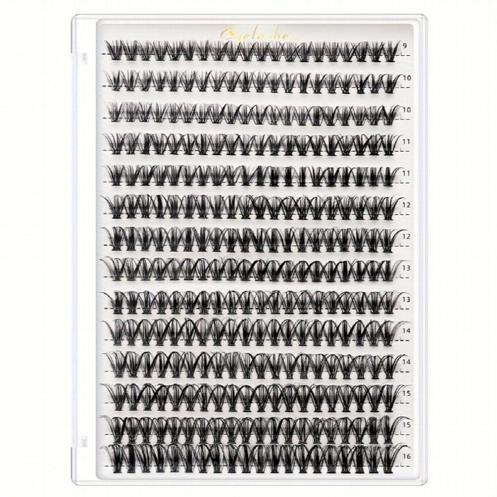 Lash Clusters 9 16mm DIY Eyelash Extensions D Curl Mega Volume Individual Lashes Eyelash Clusters Extensions Cluster DIY At Home 14 Rows