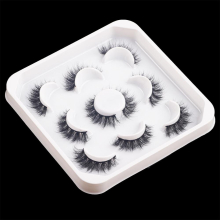 Fluffy False Eyelashes Lashes Mink Fluffy Mink Eyelashes Natural Look Mink Lashes Faux Mink Strip Lashes Pack 5 Pairs Mega Volume Extensions Long Eye