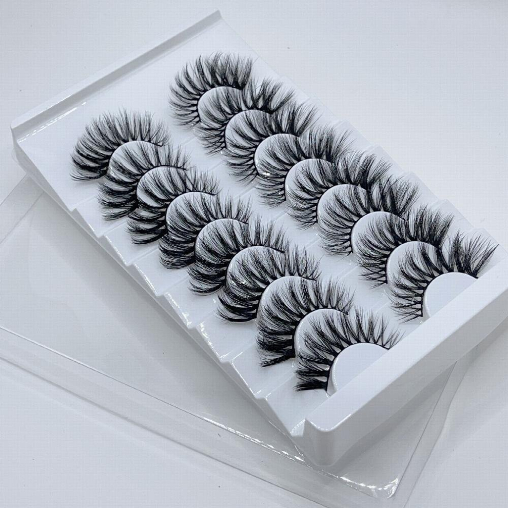 8 Pairs Fluffy 25mm False Eyelashes Faux Mink Eyelashes Eye catching Long Wispy Eyelashes Suitable For Halloween Enhance Your Eyes