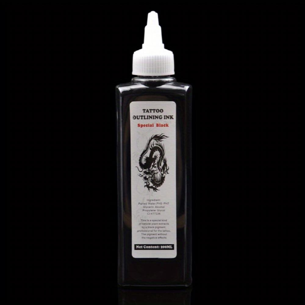 Multicoloured 200Ml True Tattoo Outlining Ink Professional Pigment For Permanent Makeup Tattoo Lining And Shader Suitable For Tattoo Enthusiasts Experienced Tattoo