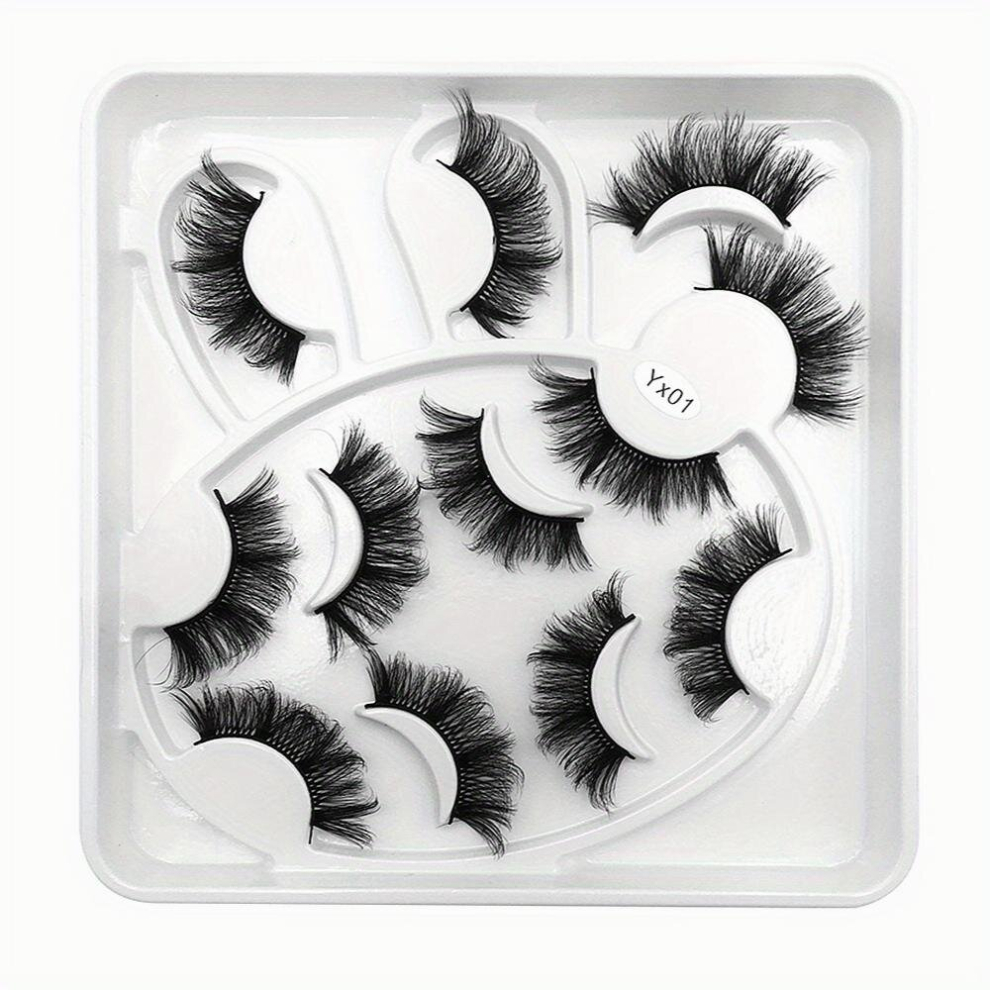 6 Pairs Messy Style False Eyelashes layer Three dimensional Thick Mink Hair 6D Fluffy Lashes