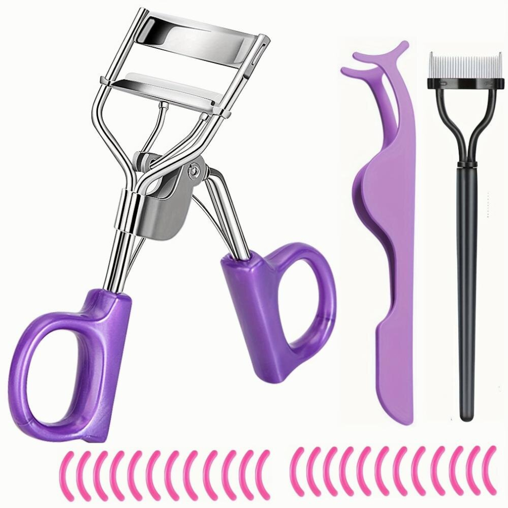 Multicoloured Eye Eyelash Curler Pro Lash Curler Plus 20 Additional Refill Pads & Eyelash Extension Tweezers Long Lasting &Professional Lash Curlers Metal Eyelashes
