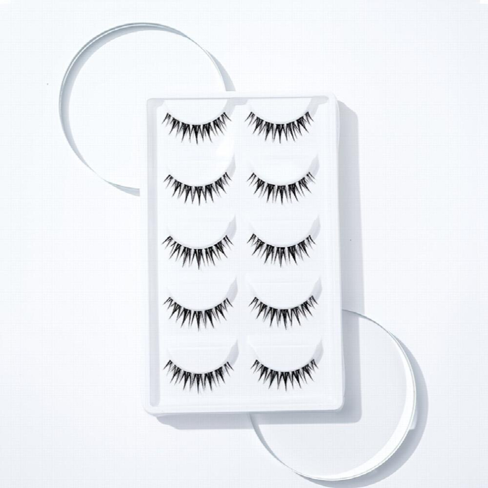 5pairs set Natural & Long False Eyelashes With Crisscross 4 12mm W shaped Fishtail False Eyelashes