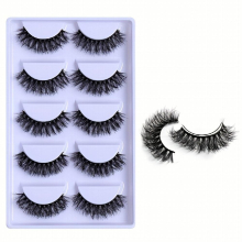 5 Pairs Short False Eyelashes Natural Look Faux Mink Fluffy False Lashes Thick Volume Cross Eyelashes