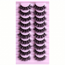 10 pairs Natural Look False Eyelashes Faux Mink Curling Lashes for a Charming Look