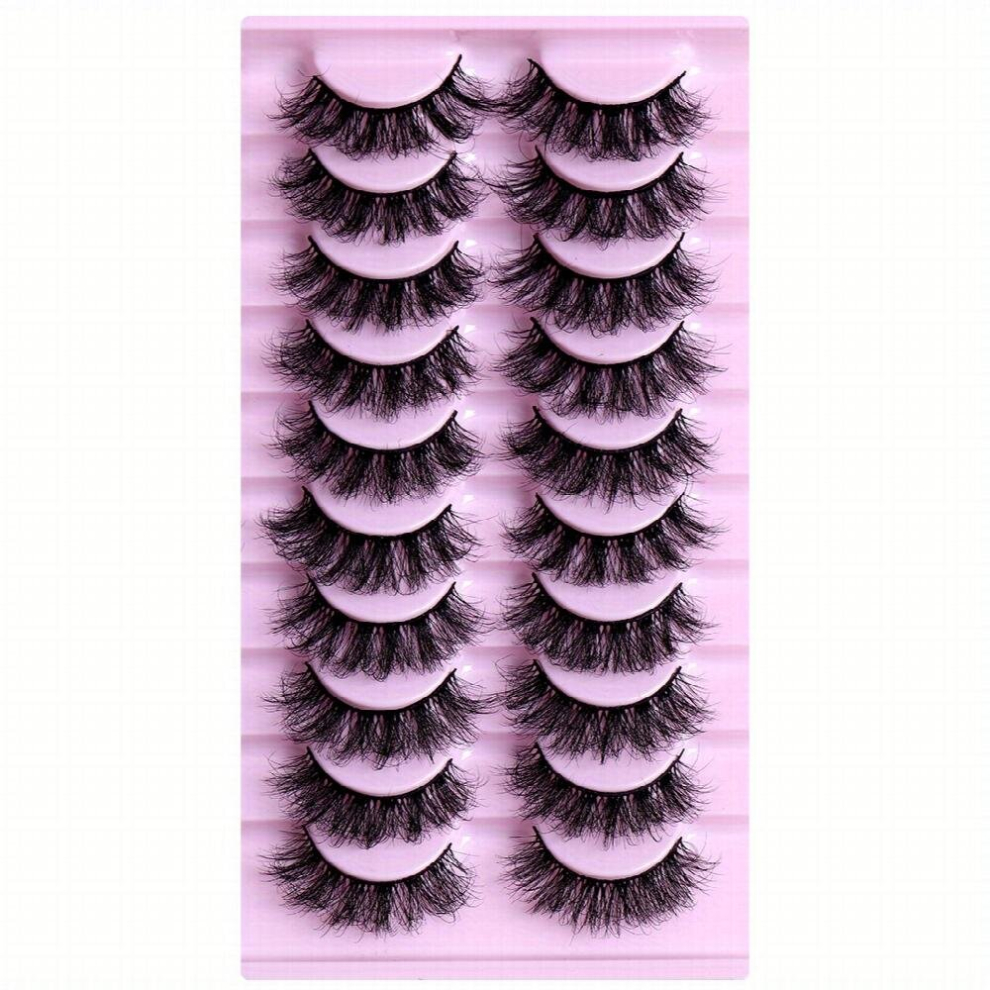 10 pairs Natural Look False Eyelashes Faux Mink Curling Lashes for a Charming Look