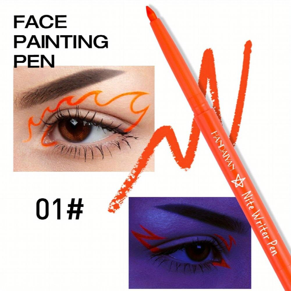 12 Colors Fluorescent Eyeliner Pen UV Waterproof Eyeliner Glue Pen Halloween Makeup Face Paint Body Paint