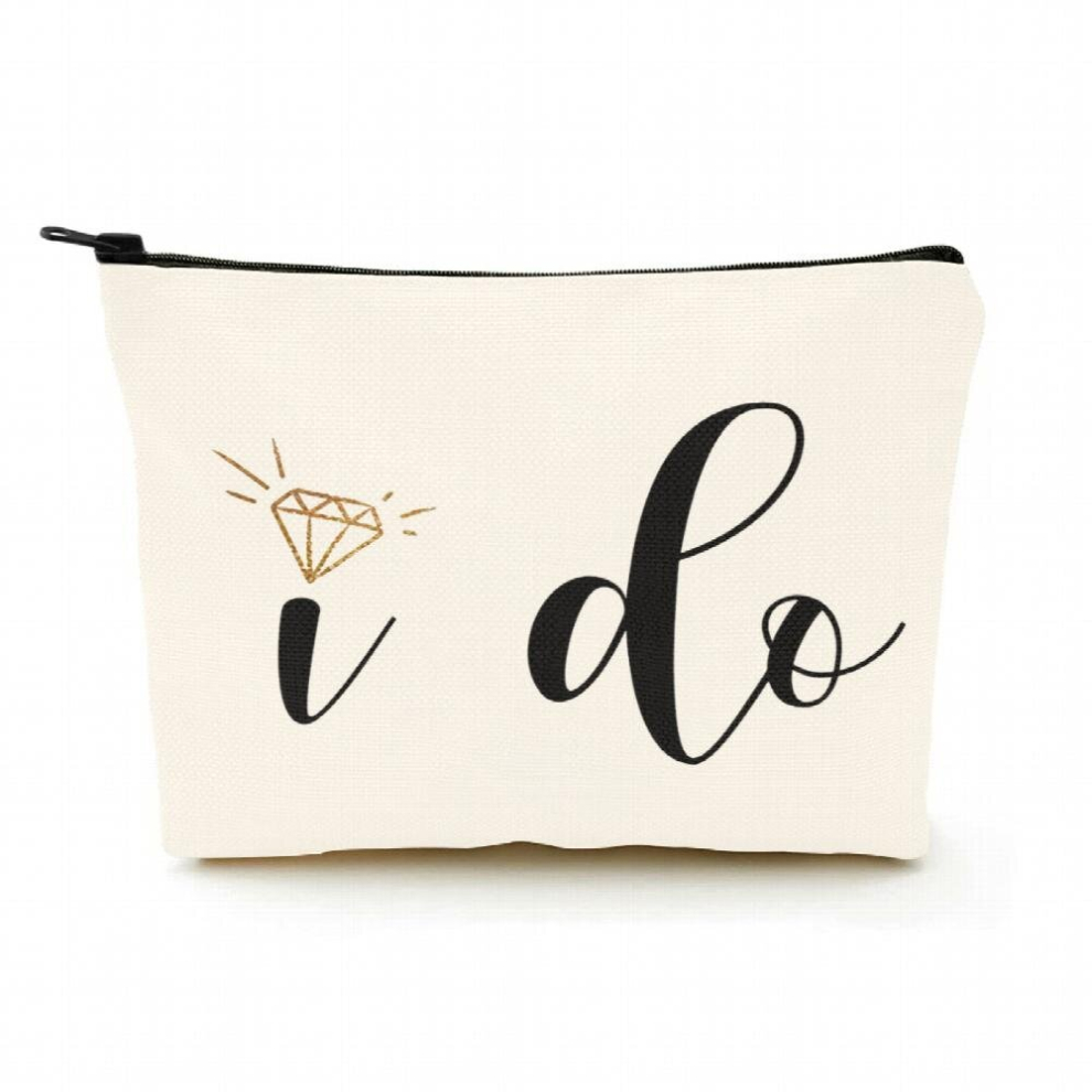 Leaves Engagement For Her Bridal Shower I Do Bride Makeup Bag Make Up Pouch Bride To Be Gift Wedding Vows Makeup Bag I Do