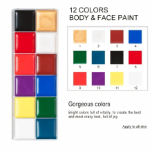 Halloween Body Paint 12 Colors Body Face Paint Paste Drama Makeup Prom Costume Performance Special Effects Makeup Palette