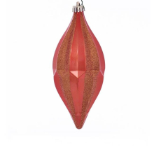 10 in. Brn Orange Candy Glitter Shuttle Ornament - 2 per Bag