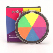 6 Colors Fluorescent Face Body Paint Round Box Water Soluble Body Paint Easy To Wash Halloween Makeup