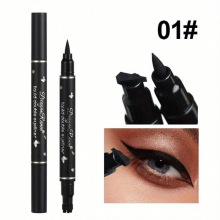 2 In 1 Double Ended Eyeliner Liquid Pen Eyeliner Stamp Waterproof Easy Applying Lazy Eyeliner Makeup