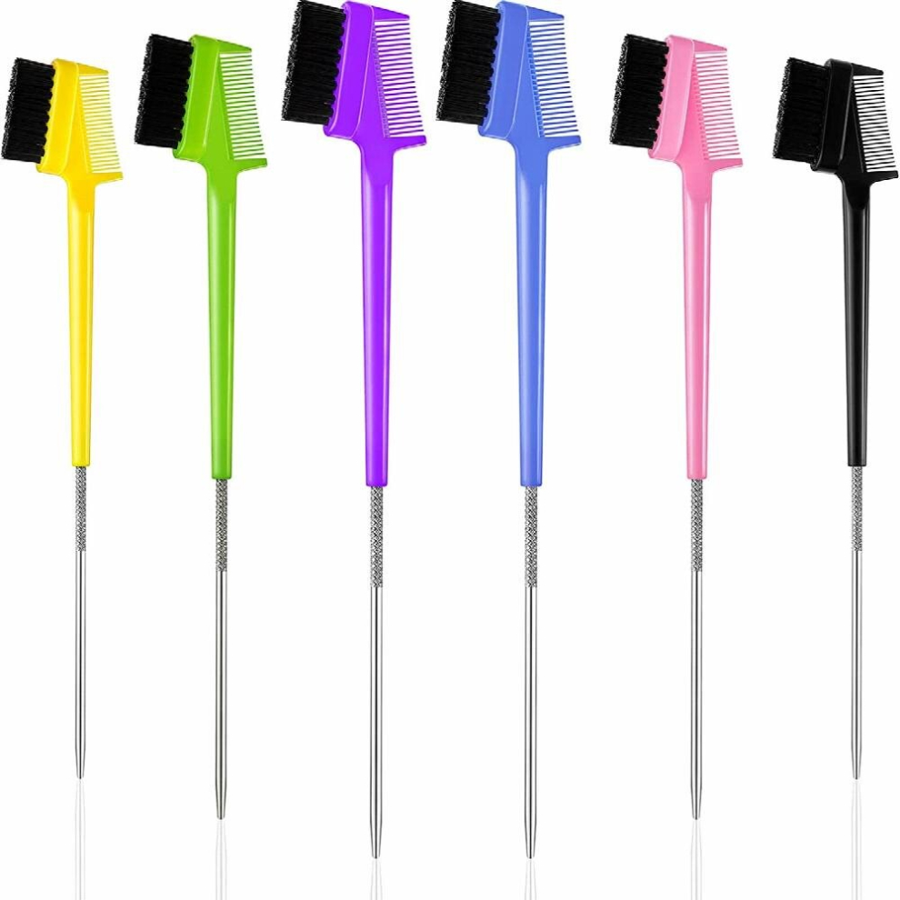 Multicoloured 6Pcs Functional Eyebrow Brush For Perfectly Groomed Eyebrows And Eyelashes Steel Brush With Random Colors