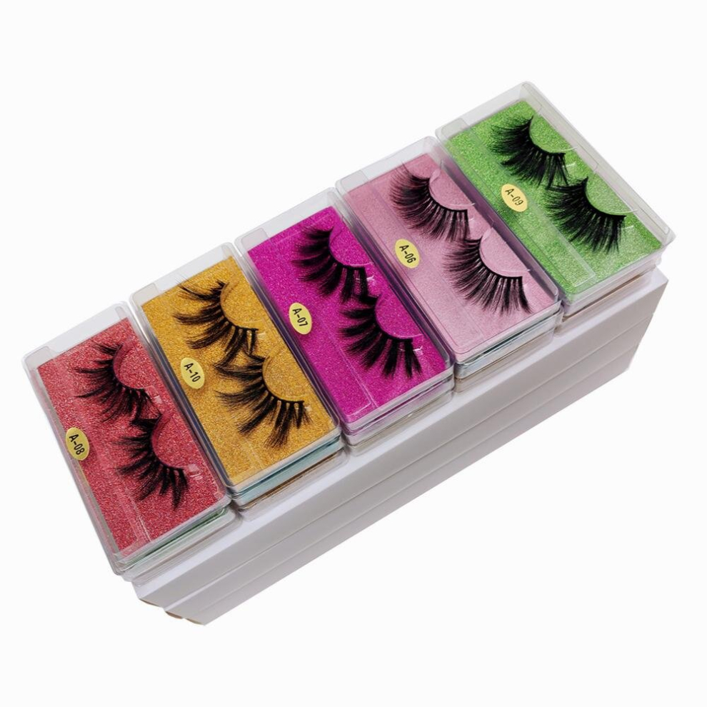 Multicoloured 30 Pairs Fluffy 3D Mink Eyelashes 25Mm Messy Wispy Dramatic False Eyelashes For Dating Party And Stage Makeup