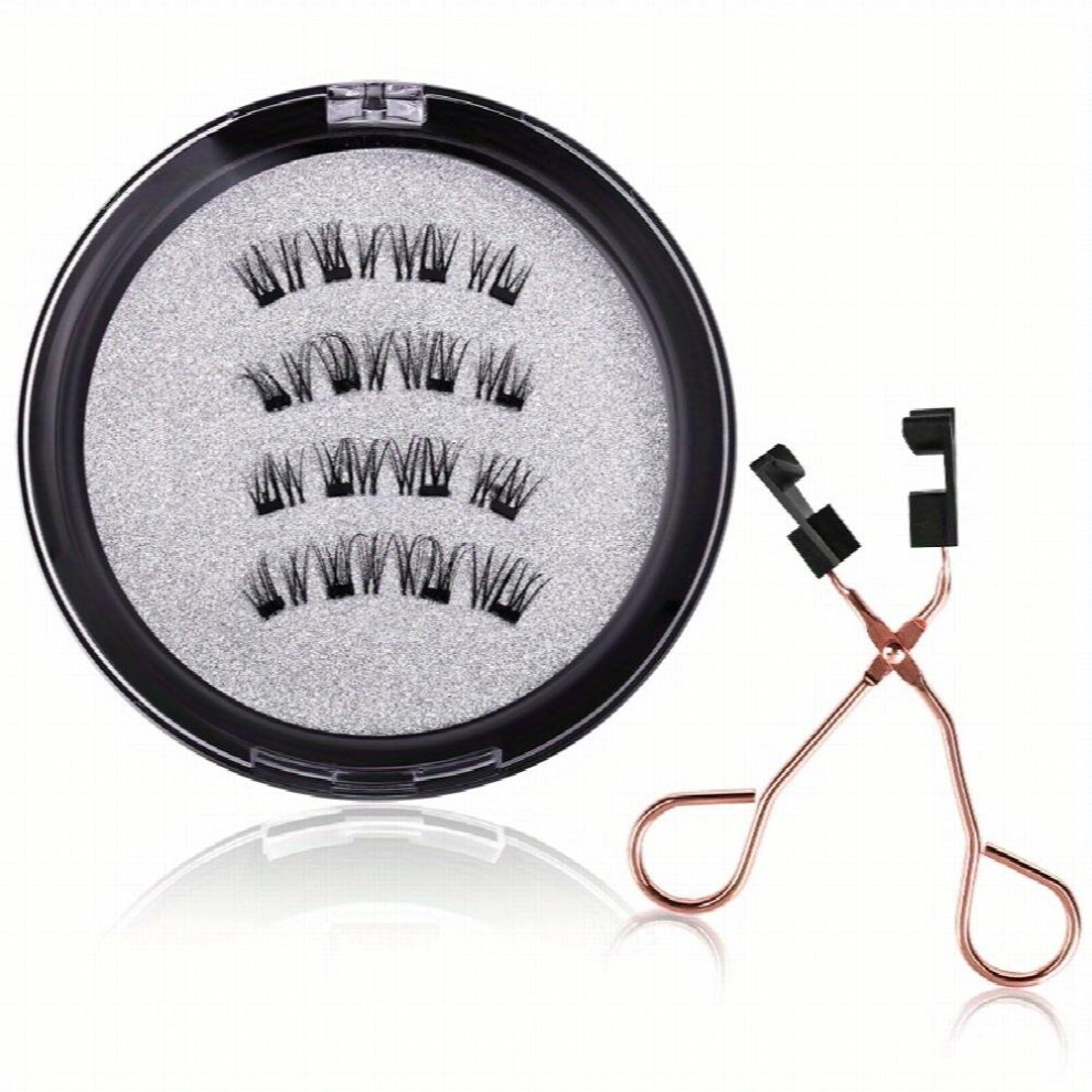 Magnetic False Eyelashes With Applicator Kit Clear Band Eye Elongated Eyelashes No Glue Needed Makeup Lash Extension