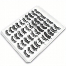 20 Pairs 3D Mink Lashes Curly Crisscross Layer False Eyelashes Natural Look Soft Full Strip Lashes