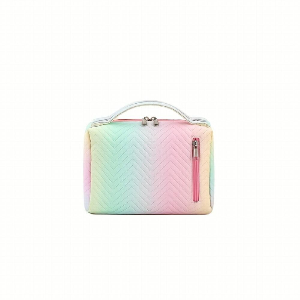 Multicoloured 1Pc Waterproof Travel Makeup Bag With Dividers And Handle Large Capacity Makeup Cosmetic Bag For Women Multifunctional Lightweight Travel Toiletry Bag