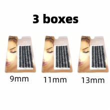 3 Boxes Lash Clusters 100pcs box Mixed Individual Lash Extension Soft Natural Look Cluster Lash 3D False Eyelashes For Home Use DIY Lash Extension For