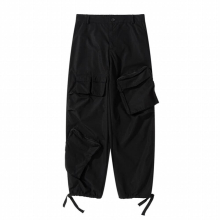 Pink Multi-pocket Mens Cargo Pants Streetwear Retro Wide Leg Casual Overalls Loose Hip Hop Trousers Women