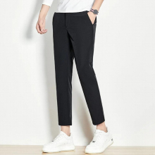 Mens High-End Trousers Summer Style Slim-Fitting Ankle-Tied Cropped Pants Mens Casual Pants
