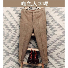 Mens Autumn Winter Male Trousers Long Pants Wool Cotton Male Gentleman High Business Suit Pant T157