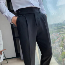 Mens Business Dress Pants Slim Office Social Suit Pants Casual Trousers Wedding Autumn Streetwear Costume Homme