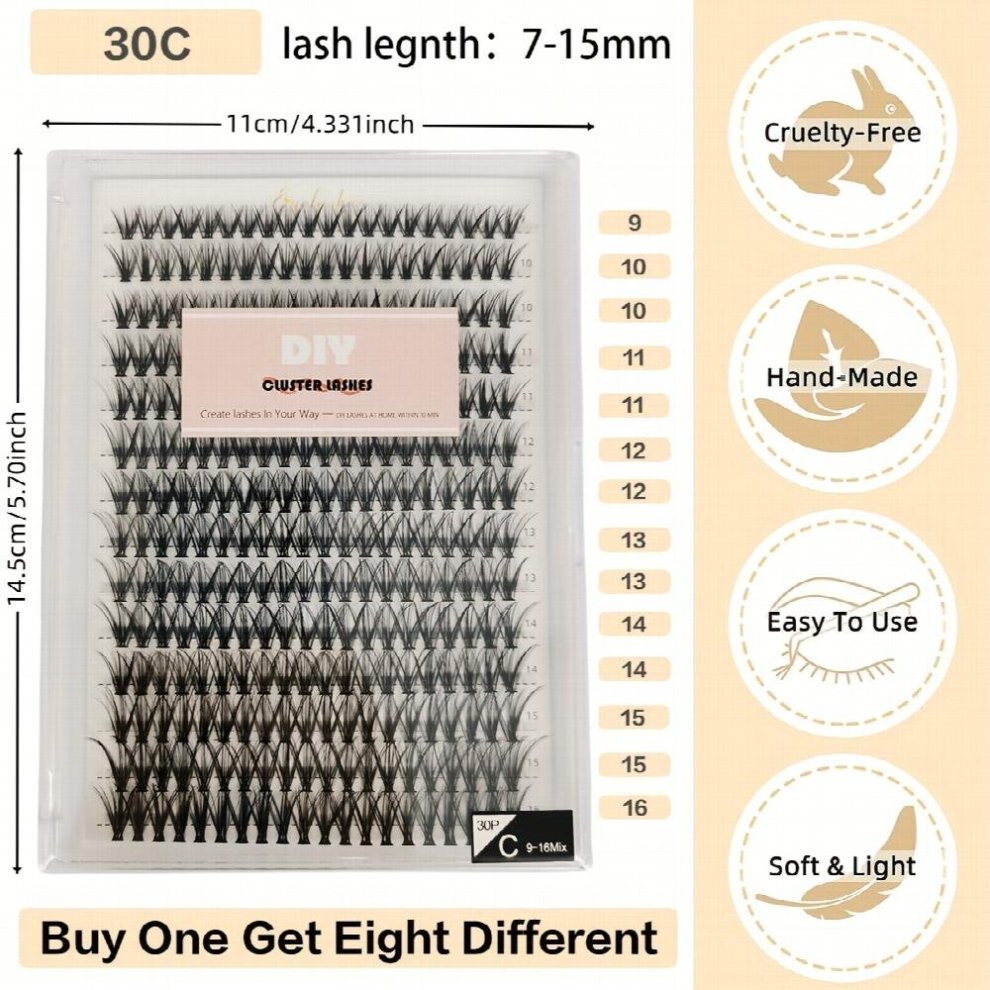 Cluster DIY False Eyelashes Individual Eyelash Cluster C Curling For Daily Wear Natural And Lightweight False Eyelashes