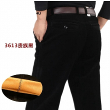 cashmere trousers men middle-aged winter plus velvet thick warm mens corduroy pants loose straight pants