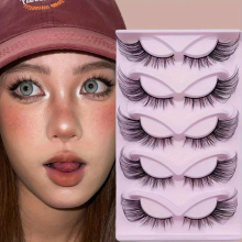 5 Pairs Fox Eye 3D False Eyelashes Natural Look Dramatic Volume Long & Thick Faux Mink Lashes