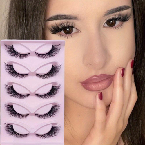 5 Pairs Fluffy Fox Eye False Eyelashes Natural Look Extensions For A Dramatic Look
