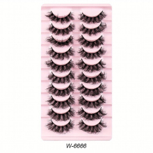 10 Pairs Faux Mink False Eyelashes Cat Eye Look Eyelashes Transparent Stems Natural Look Reusable Fluffy Volume False Lashes Eyelashes Extensions