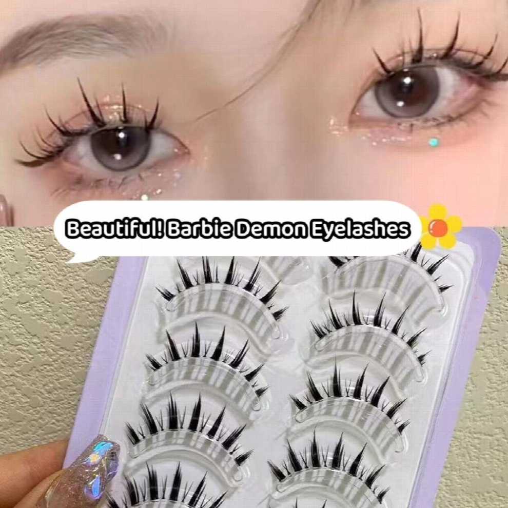 Thick False Eyelashes Littel Devil Style Natural False Eyelashes Simulated Curling Lashes Cosplay Comic Manga Lashes