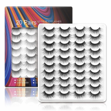 False Eyelashes 18mm Faux 3D Mink Lashes Natural Look Fluffy Cat Eye Wispy Lashes 14 Pairs