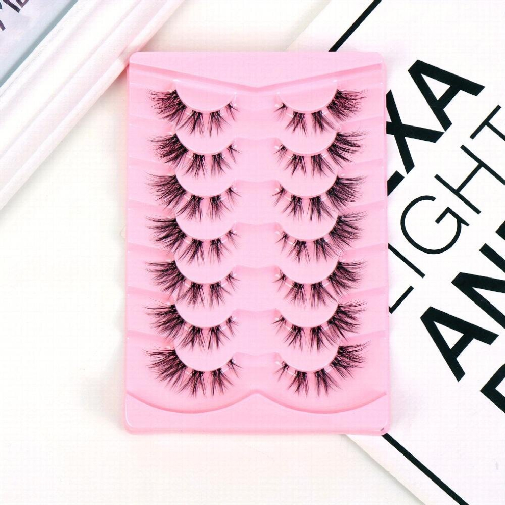False Eyelashes Fox Eye 7 Pairs Charming Makeup Natural Look Slender False Eyelashes
