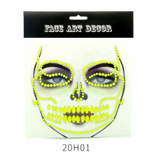 Halloween Makeup Horror Face Gem Stickers With Fluorescent DIY Party Cosplay Face Resin Acrylic Stickers Body Paint Face Paint For Costume