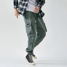 Spring Mens Overalls Increased Casual Pants Mens Loose Ankle-length Pants
