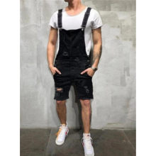 MenS Ripped Jeans Jumpsuits Hi Street Distressed Denim Bib Overalls For ManS Jeans Suspender Pants Male Rompers