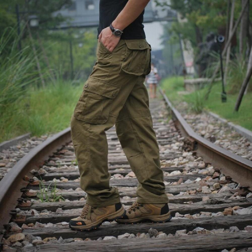 Mens Cargo Pants Mens Casual Pockets Military Large size 44 Tactical Pants Men Outwear Army Straight Slacks Long Trousers-image-OPC-PCQQWNF-NEW