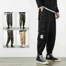M-5XL Men s Overalls Ankle Banded Pants Skinny Pants Multi-pocket Trousers Army Pants Loose Spring and Autumn