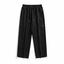 Fall mens Straight Leg Twill Overalls Mens Heavy Weight Velvet Thermal Pants Plus Size Slacks Loose Straight Splice Pants