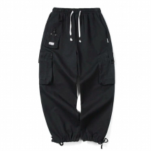 Casual overalls mens loose straight leg wide cropped pants tide thin versatile Leggings