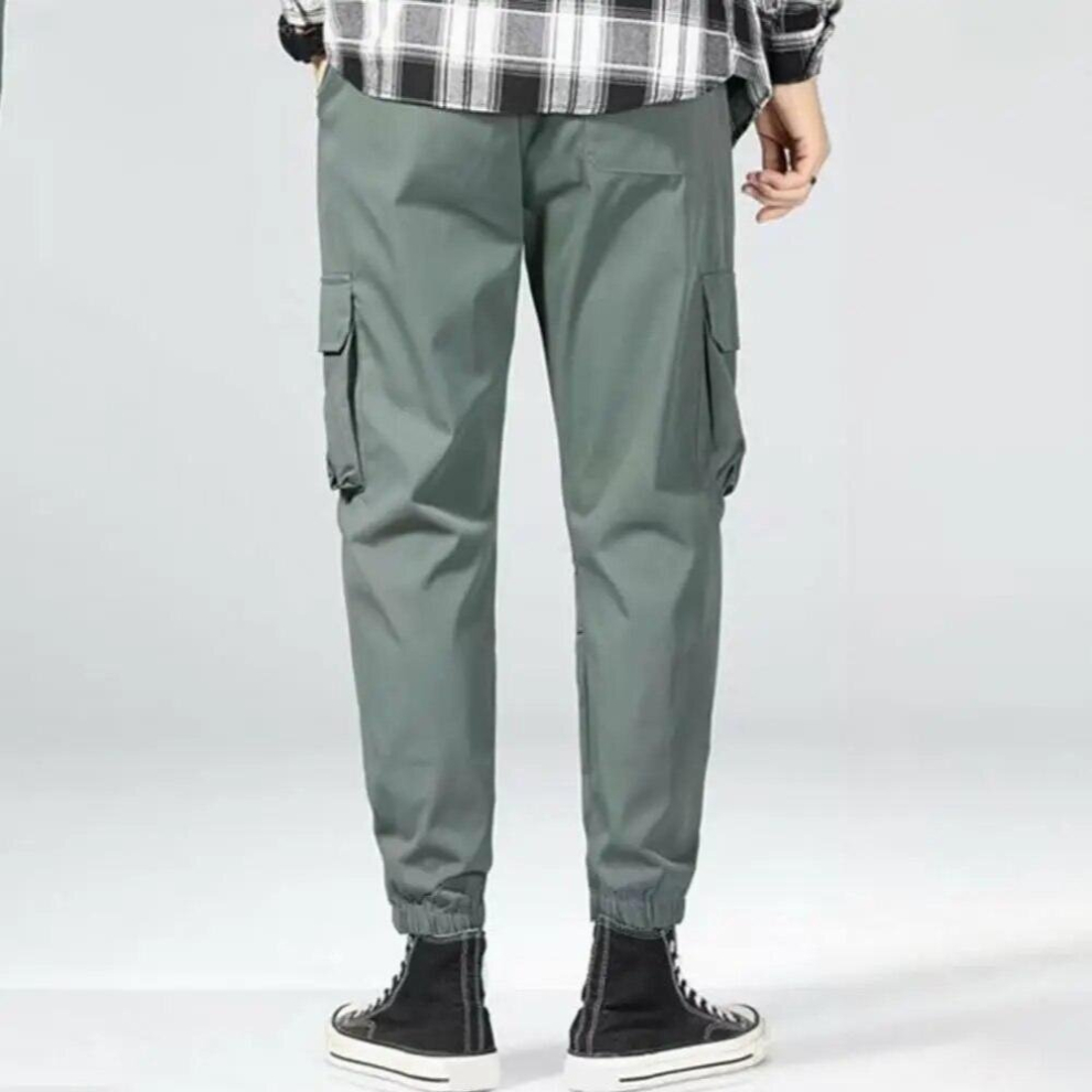 Temperament Lace-up Mid Waist Trousers Autumn Men Trousers Elastic Waist for Daily Wear-image-OPC-PCQQX55-NEW