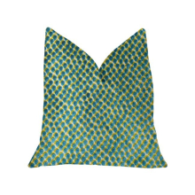 Sea Green Iota Turquoise Luxury Throw Pillow, 20 x 20 in.