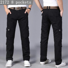 Spring overalls mens thick loose straight multi-pocket tide outdoor autumn casual wear long pants