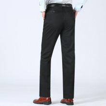 Summer Thin Cotton Pants Mens Autumn Thick Suit Pant Slacks High Waist Straight Loose Bland Solid Business Casual Pants