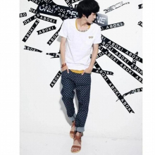 version of the large size boys mens mens round wave point Harlan jeans trousers pants plus fertilizer to in