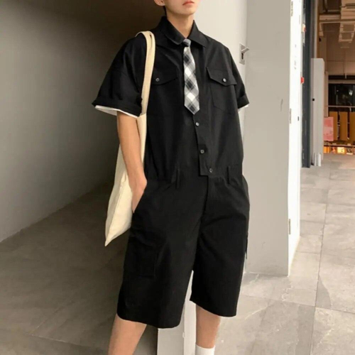 Long Lifespan Useful Cargo Solid Pockets Jumpsuit Polyester overalls solid for Work 2